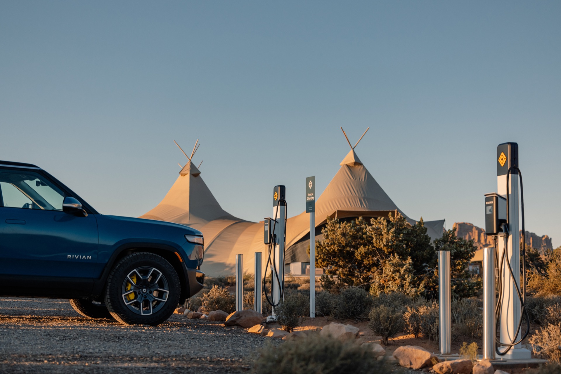 Partnership enables Rivian electric truck charging while glampingPartnership enables Rivian electric truck charging while glamping